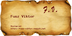 Fusz Viktor névjegykártya